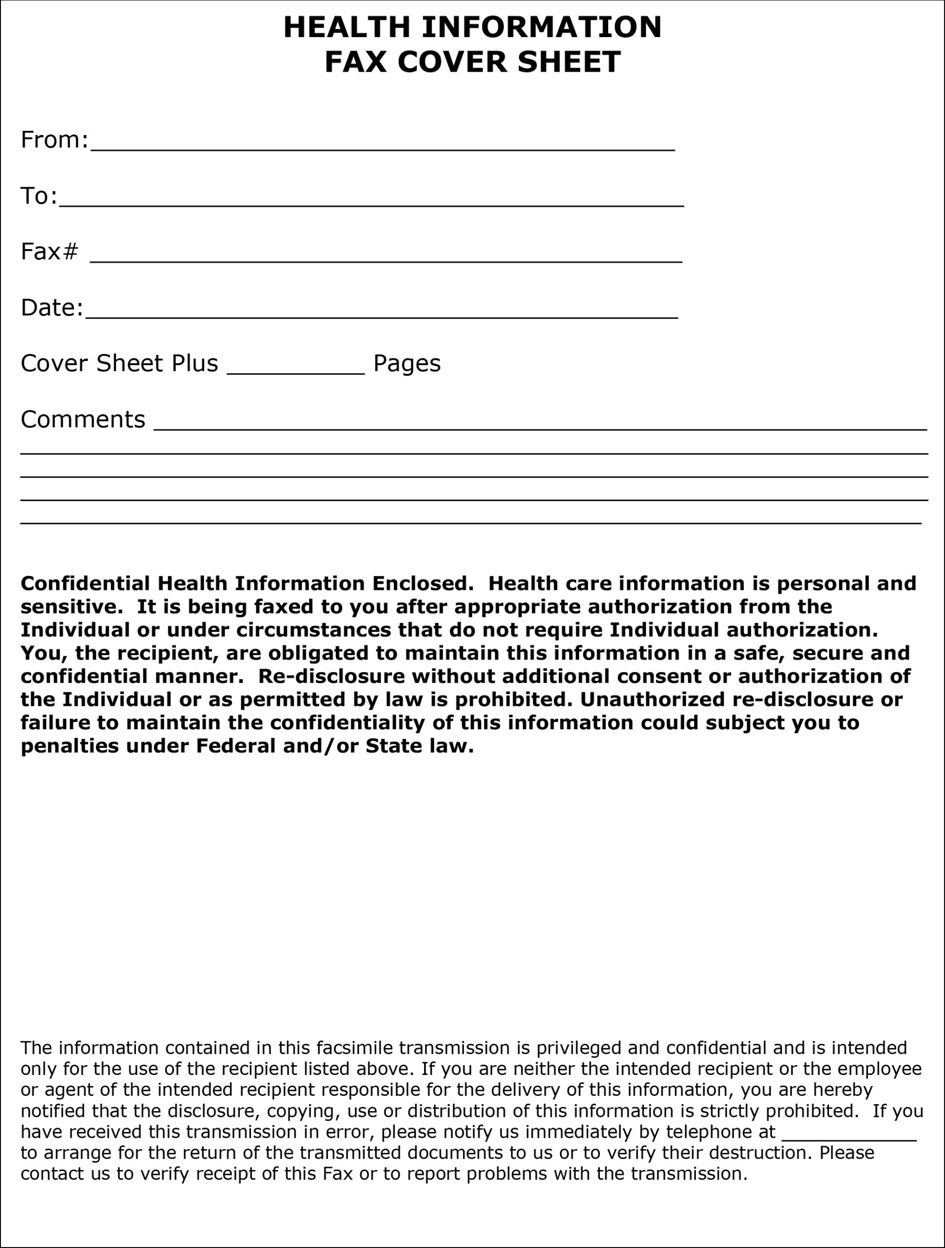 Free Medical Fax Cover Sheet