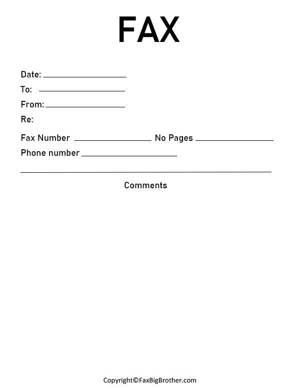Fax Cover Sheet Example