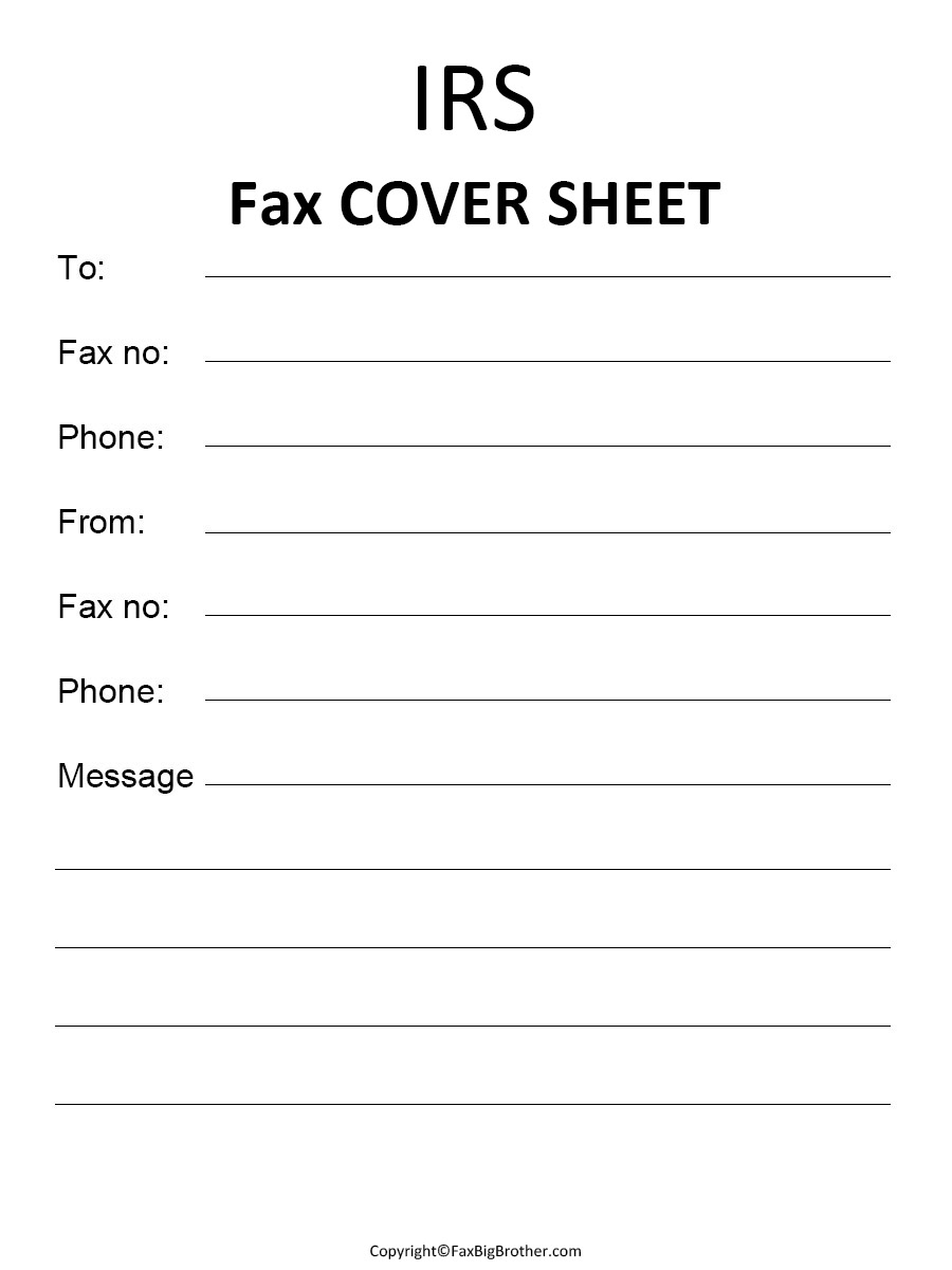 IRS Fax Cover Sheet