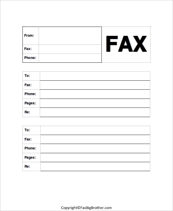 Printable Fax Cover Sheet 
