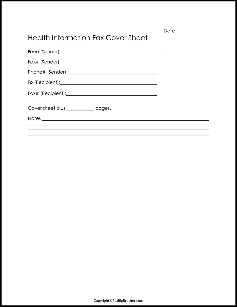 Medical Fax Cover Sheet