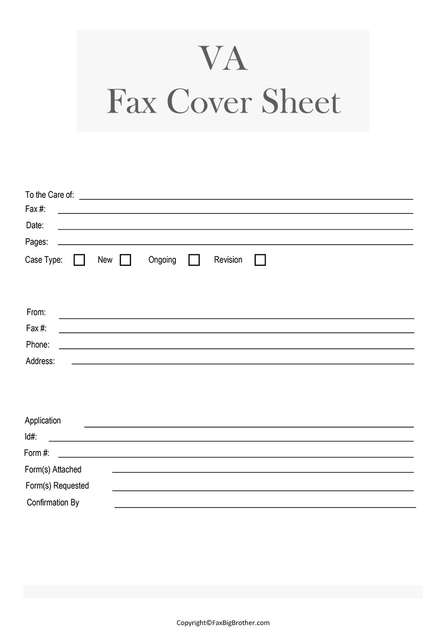 Free VA Fax Cover Sheet
