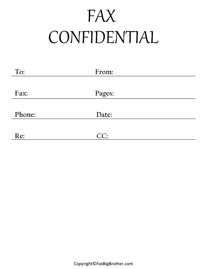 Free Confidential Fax Cover Sheet