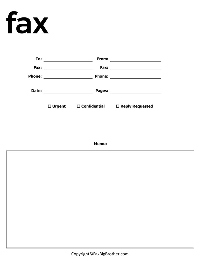 Fax Cover Letter