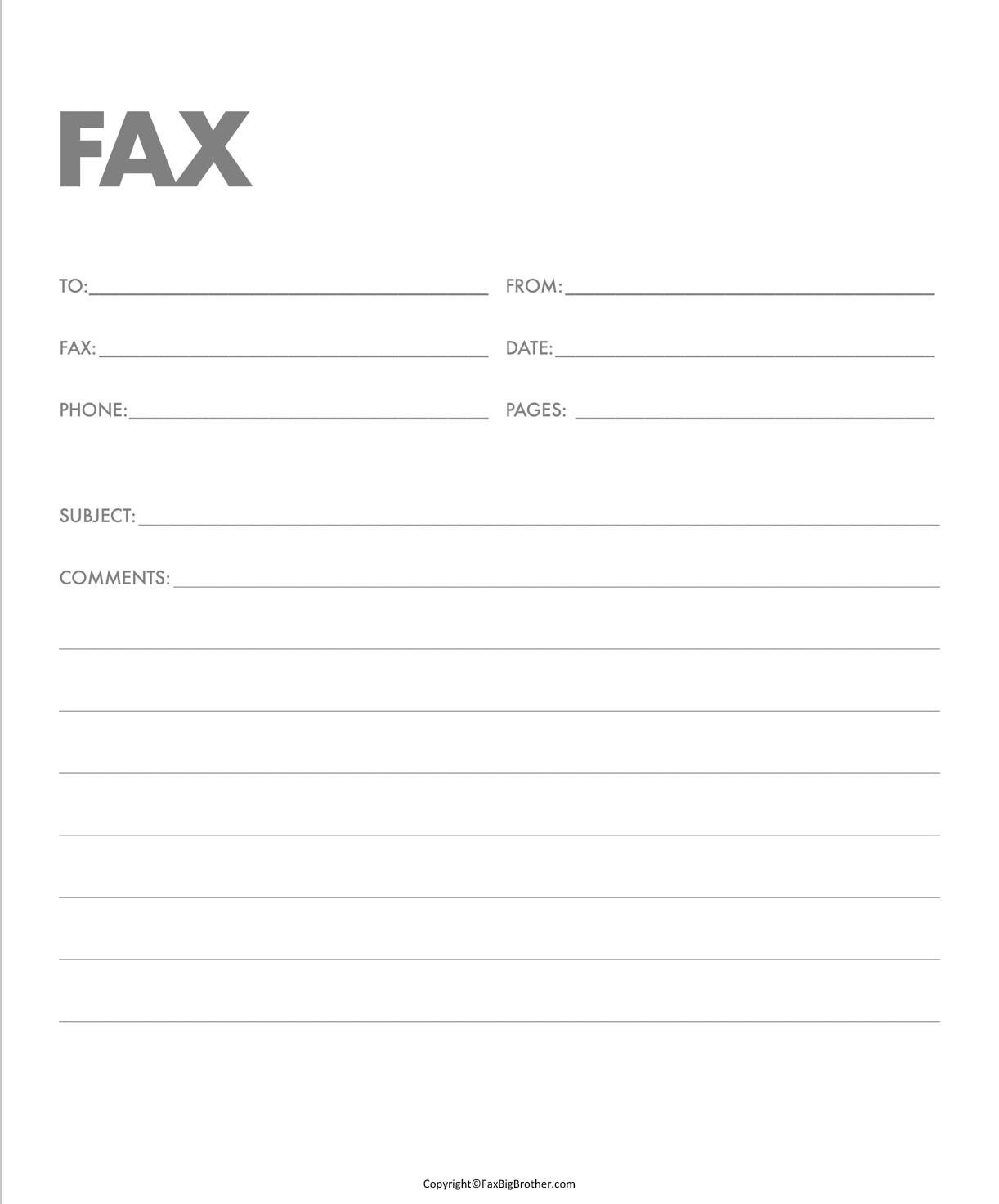 Fax Cover Sheet Example Template