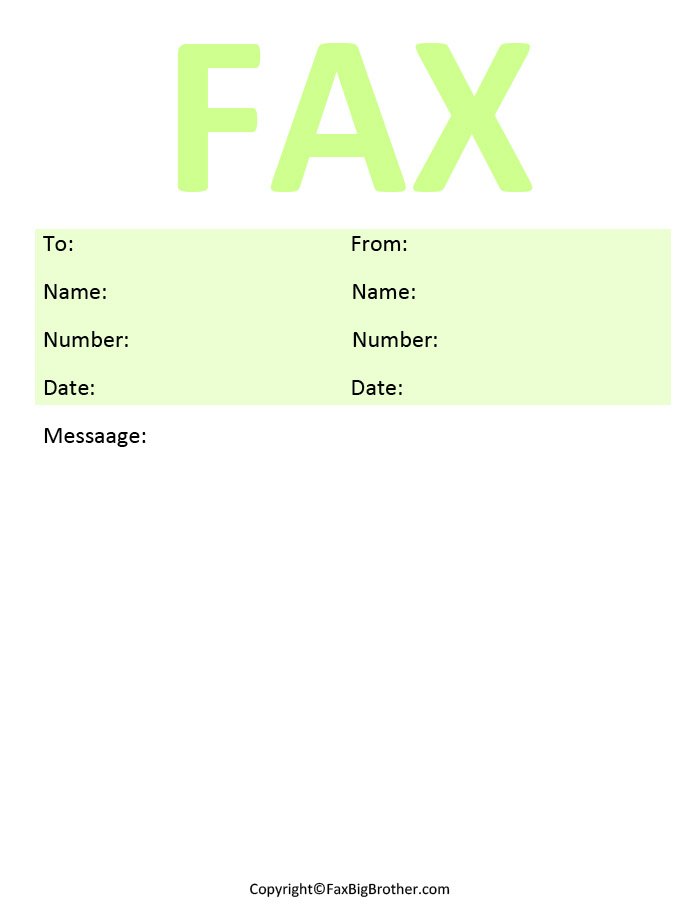 Fax Cover Sheet Google Docs Download