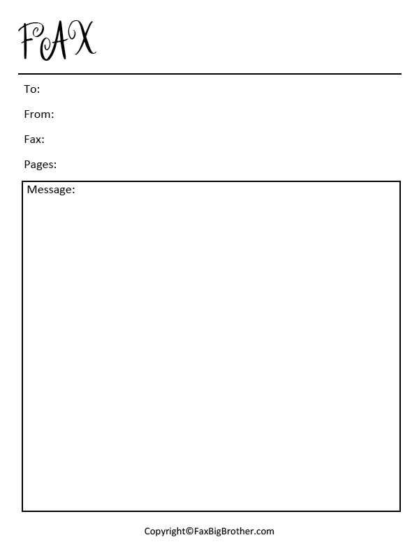 Fax Cover Sheet Example Download