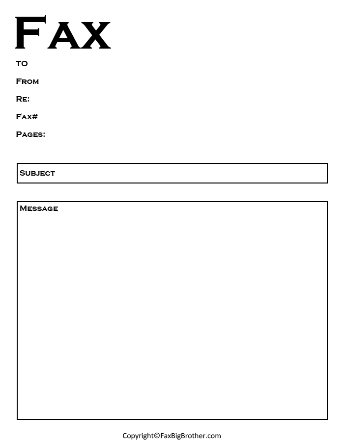 Generic Fax Cover Sheet Template Download