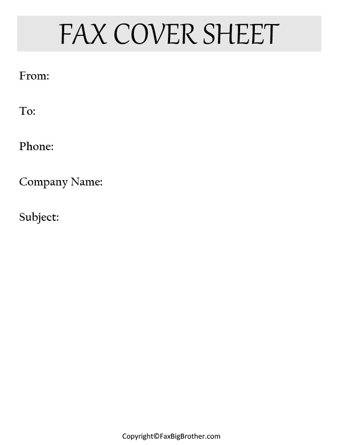 Fillable Fax Cover Sheet Download