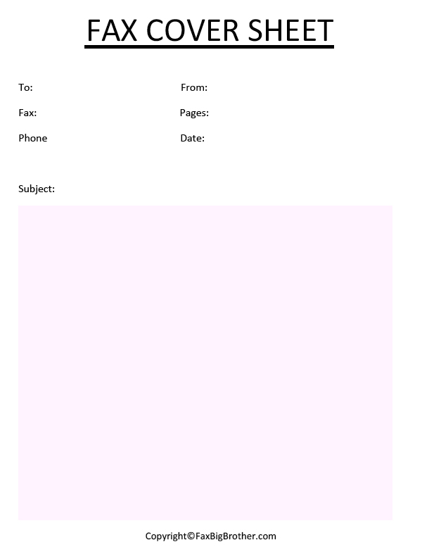 Printable Fax Cover Sheet Download