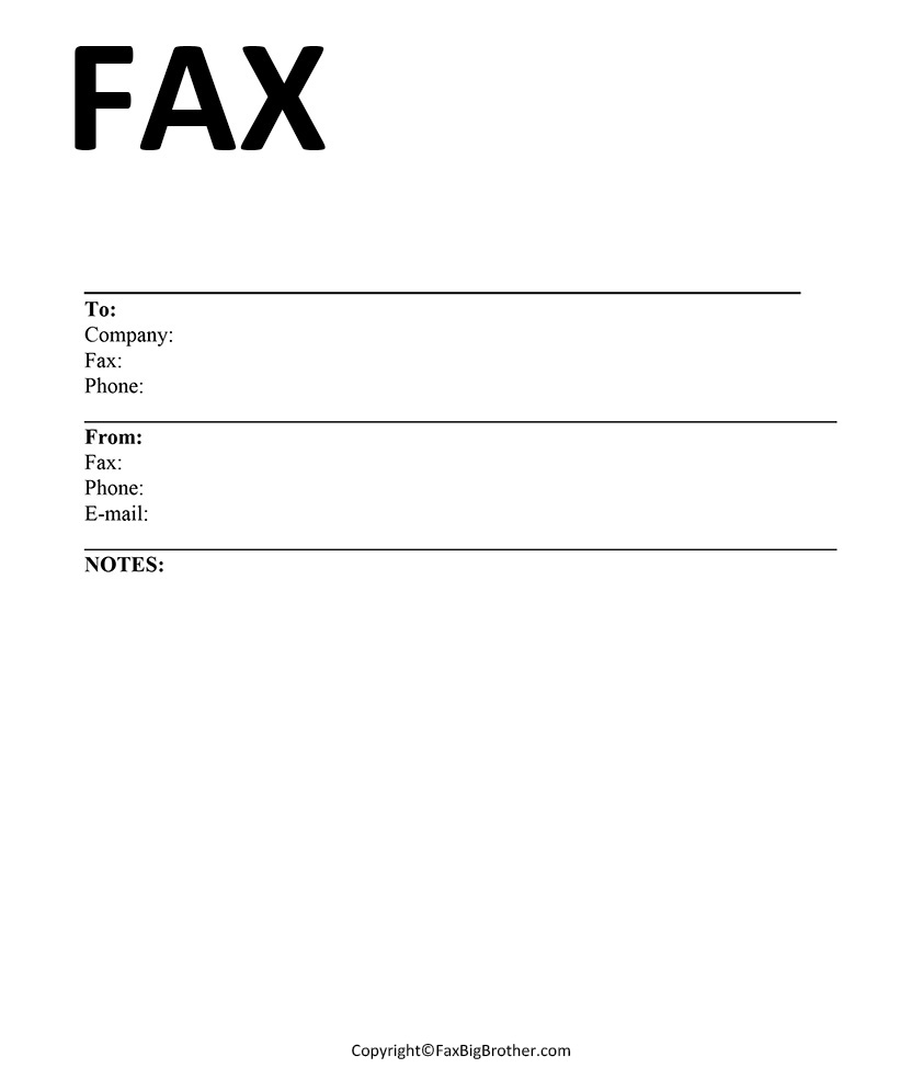 Free Fax Cover Sheet Word