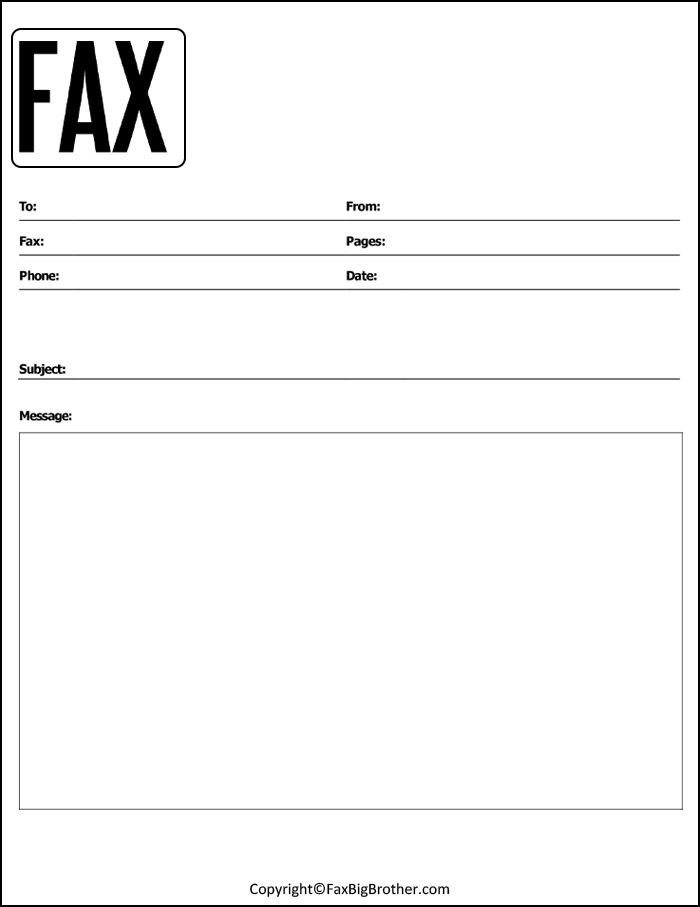 Free Fax Cover Sheet