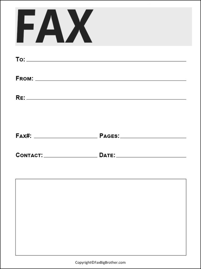 Fax Sheet Cover