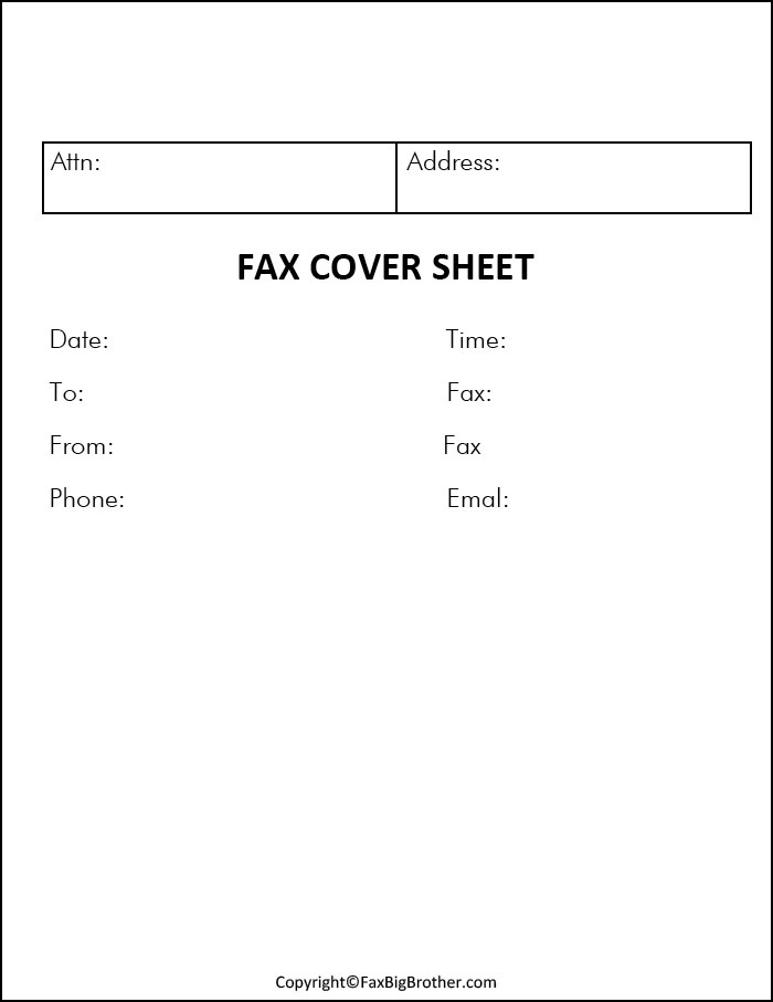 Fax Template Cover Sheet